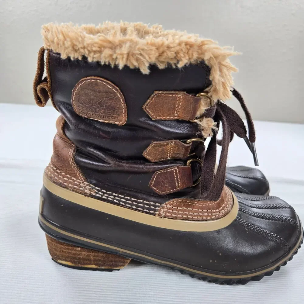 Sorel Slim Pack Trail Brown Winter Boot‎ in Brown Women's Size 7